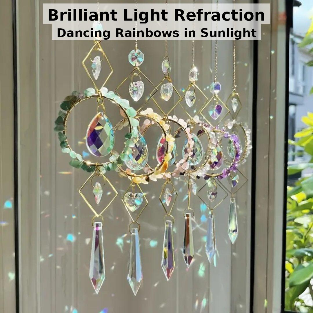 LumiCatch – Crystal Circle Sun Catcher Wind Chime with Rainbow Prism Pendant - Wind Chime - Wild Eye Vision