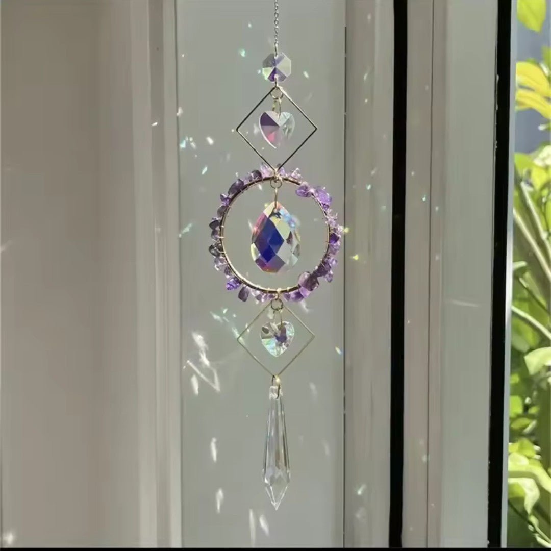 LumiCatch – Crystal Circle Sun Catcher Wind Chime with Rainbow Prism Pendant - Wind Chime - Wild Eye Vision