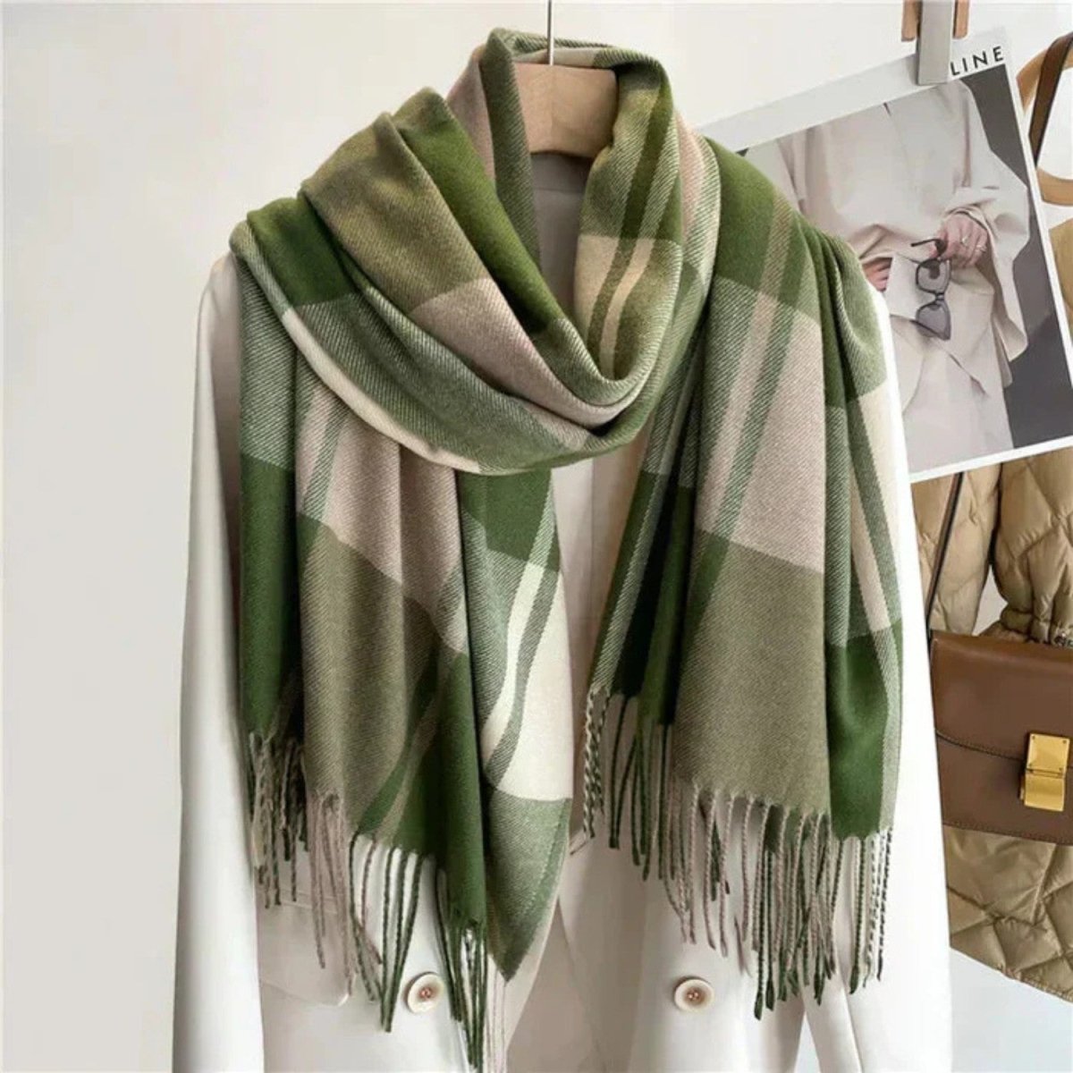 Luxury Elegant Checkered Warm Scarf - Neck Scarf - Wild Eye Vision