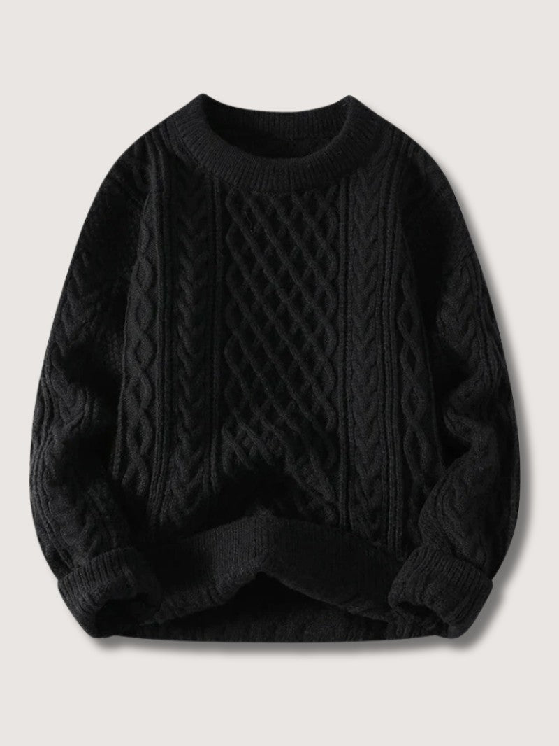 Men’s Cable Knit Crew Neck Jumper - Men Knitted Jumper - Wild Eye Vision