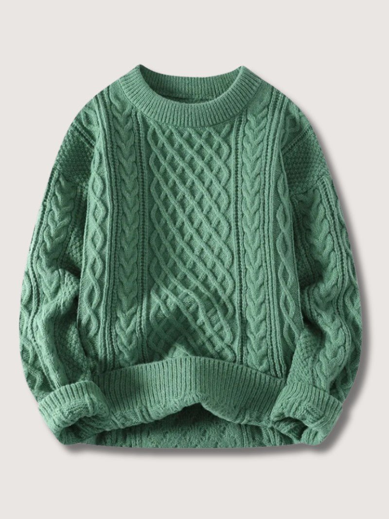 Men’s Cable Knit Crew Neck Jumper - Men Knitted Jumper - Wild Eye Vision