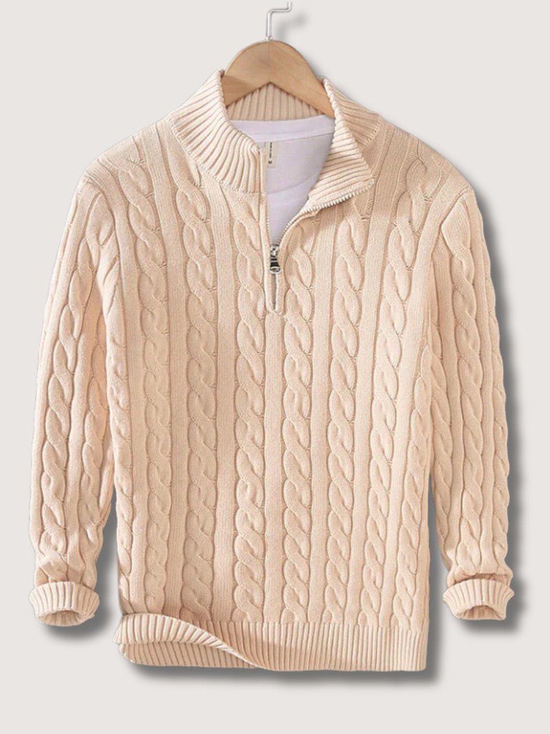 Men’s Cable Knit Half Zip Jumper - Men Jumper - Wild Eye Vision