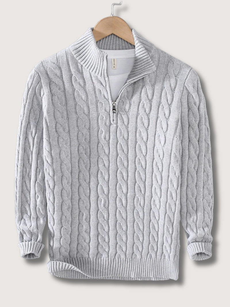 Men’s Cable Knit Half Zip Jumper - Men Jumper - Wild Eye Vision