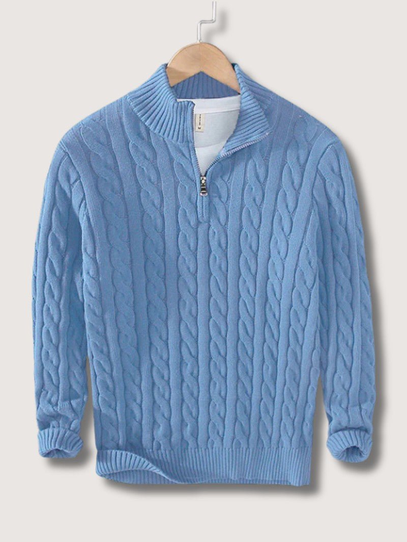 Men’s Cable Knit Half Zip Jumper - Men Jumper - Wild Eye Vision