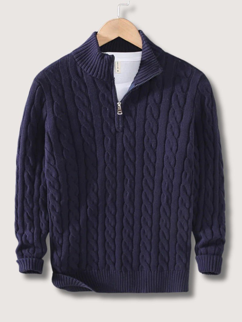 Men’s Cable Knit Half Zip Jumper - Men Jumper - Wild Eye Vision