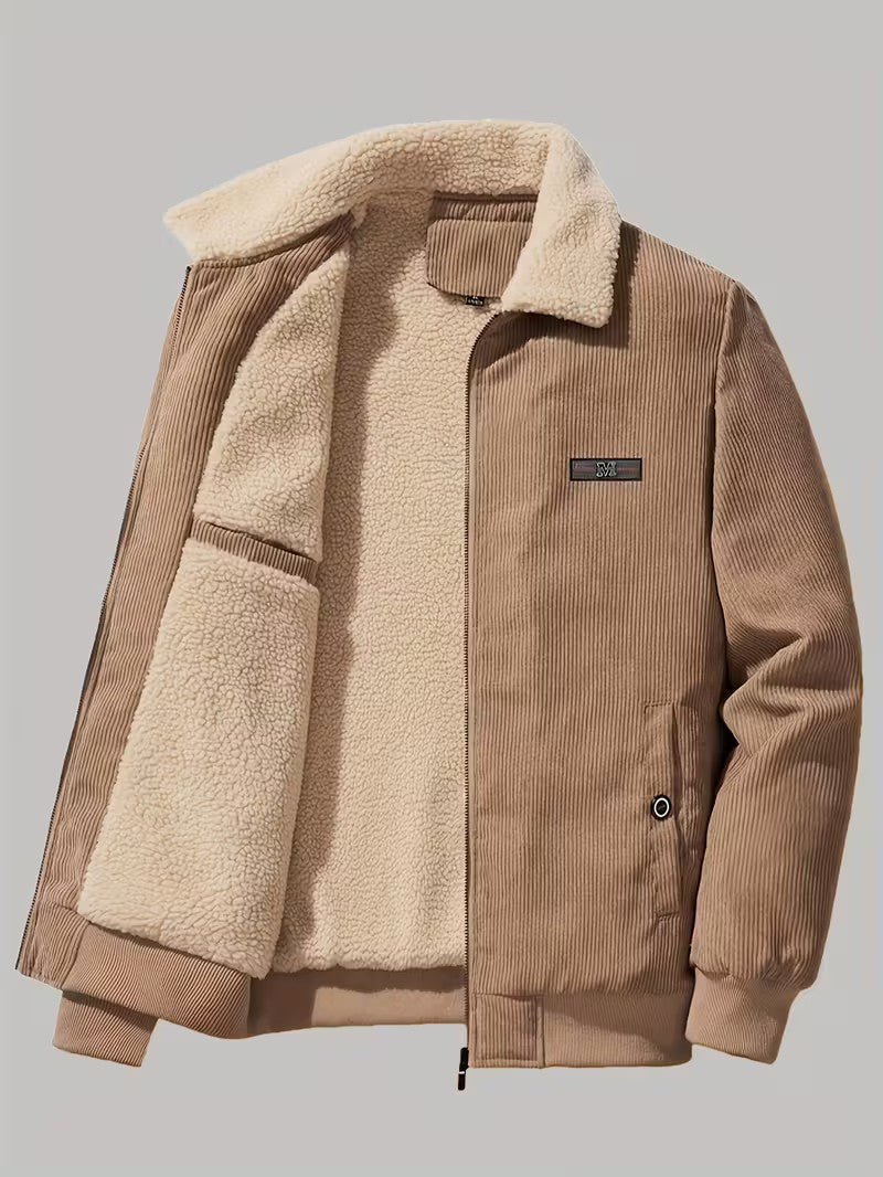 Men’s Corduroy Fleece Jacket - Men's Sherpa Jacket - Wild Eye Vision