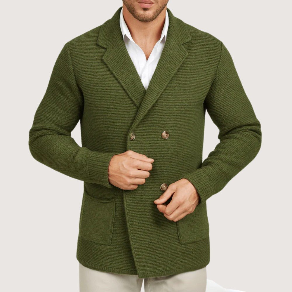 Men’s Double Breasted Knit Cardigan - Men Knit Cardigan - Wild Eye Vision