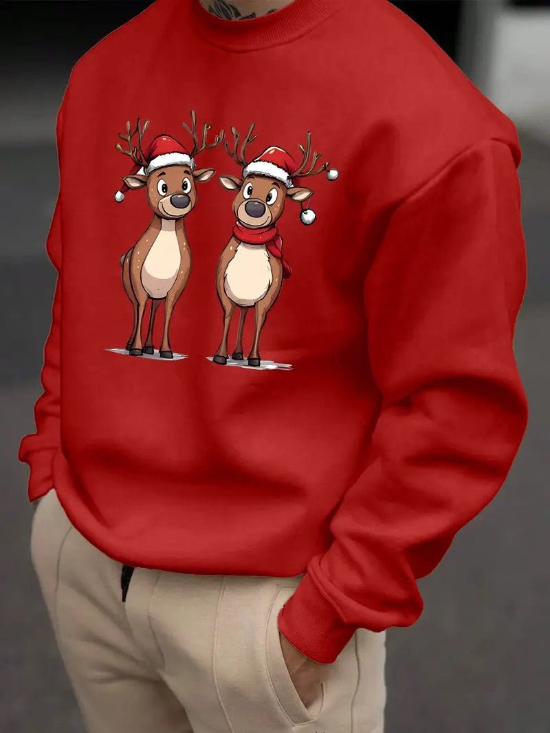 Men’s Festive Reindeer Sweatshirt - Mens Christmas Jumpers - Wild Eye Vision