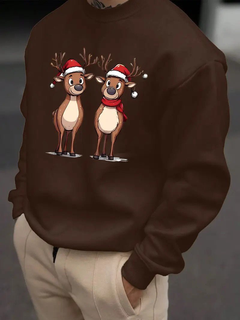 Men’s Festive Reindeer Sweatshirt - Mens Christmas Jumpers - Wild Eye Vision