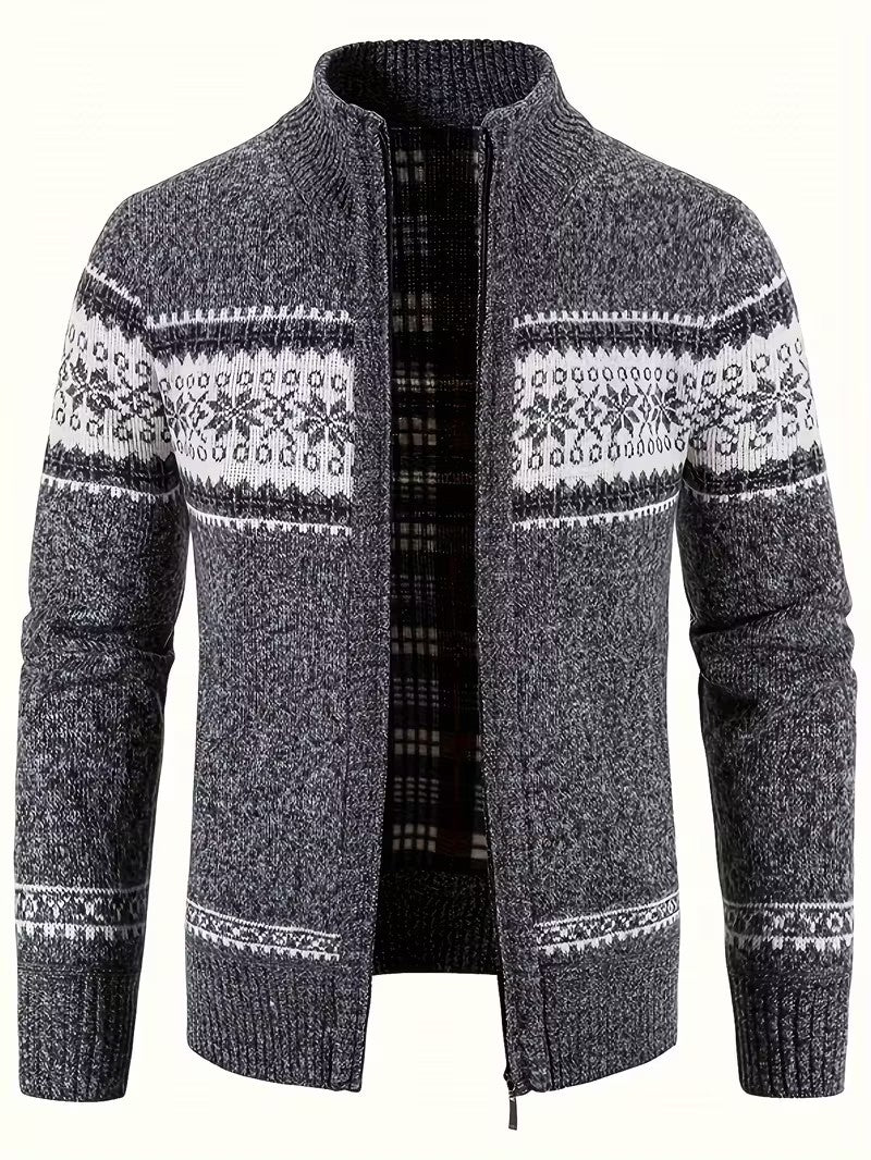Men’s Fleece Lined Knit Cardigan - Wild Eye Vision