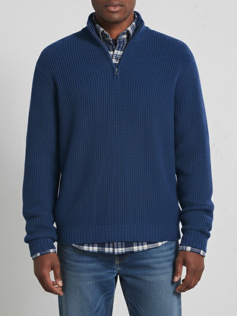 Men’s Half Zip Knit Sweater - Men Jumper - Wild Eye Vision