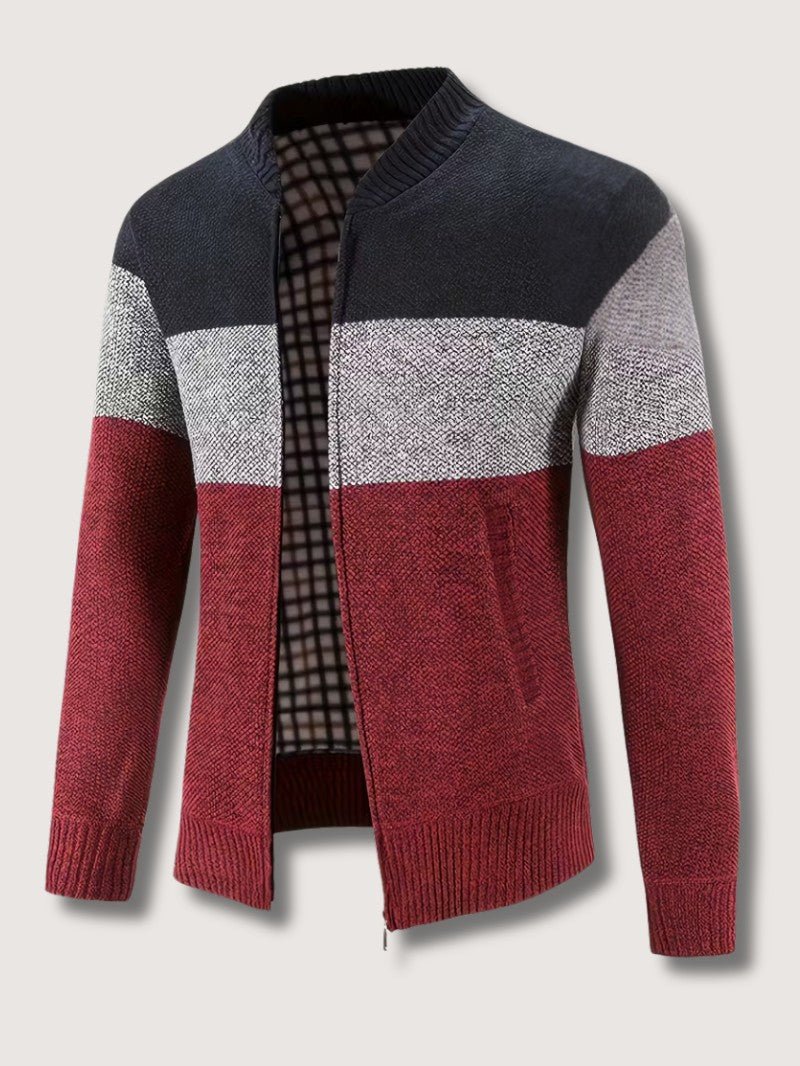 Men’s High Neck Fleece - Lined Knit Cardigan - Men Knit Cardigan - Wild Eye Vision