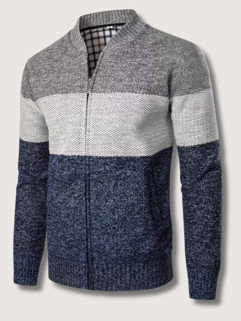 Men’s High Neck Fleece - Lined Knit Cardigan - Men Knit Cardigan - Wild Eye Vision