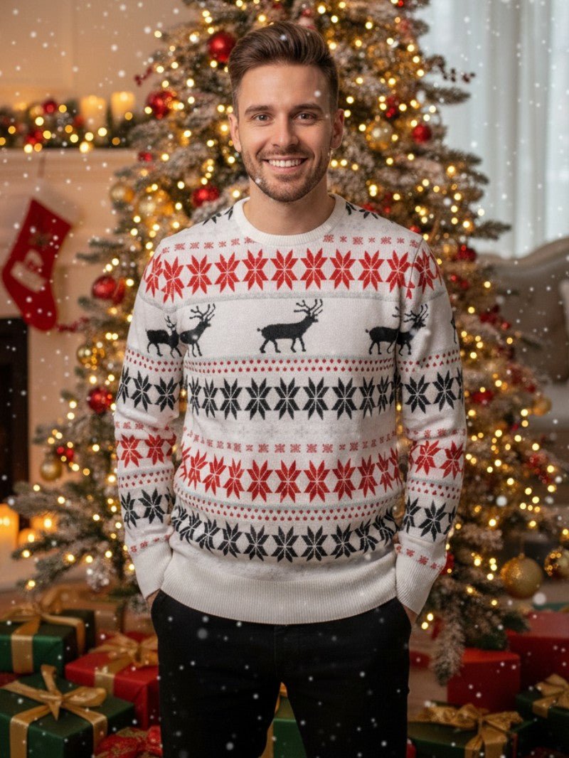 Men’s Knitted Cable Christmas Sweater - Mens Christmas Jumpers - Wild Eye Vision