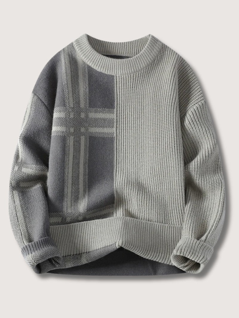 Men’s Patchwork Crew Neck Jumper - Men Jumper - Wild Eye Vision