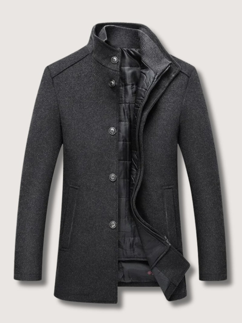 Men’s Quilted Winter Coat with Stand Collar - Men's Coat - Wild Eye Vision