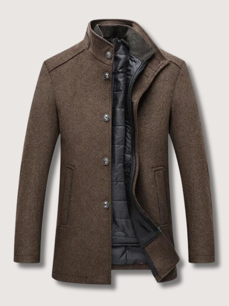 Men’s Quilted Winter Coat with Stand Collar - Men's Coat - Wild Eye Vision