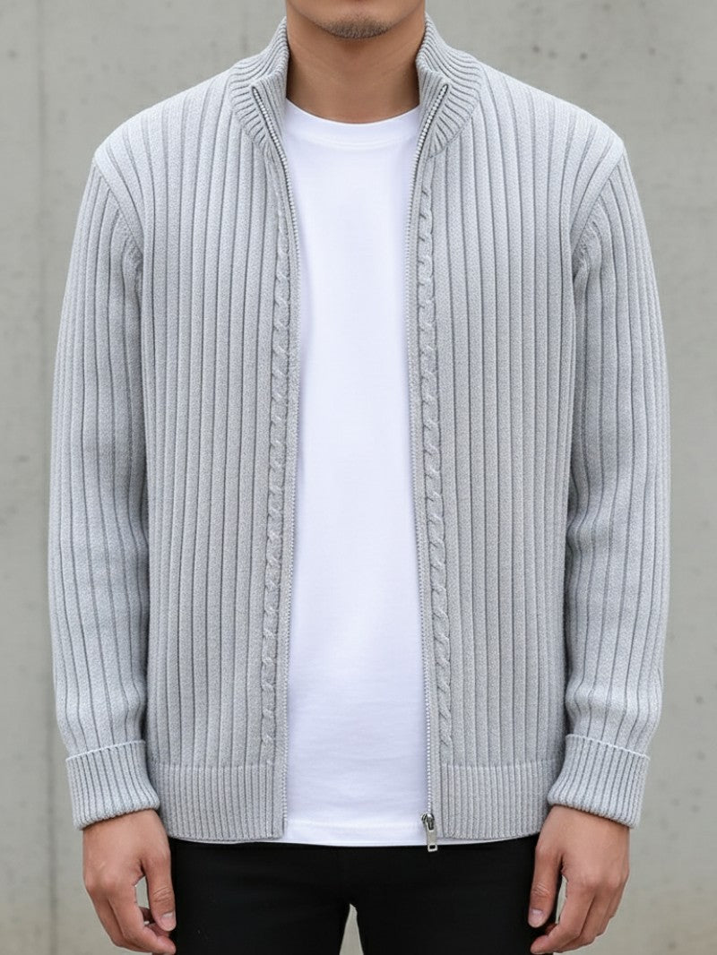 Men’s Ribbed Knit Cardigan - Men Knit Cardigan - Wild Eye Vision