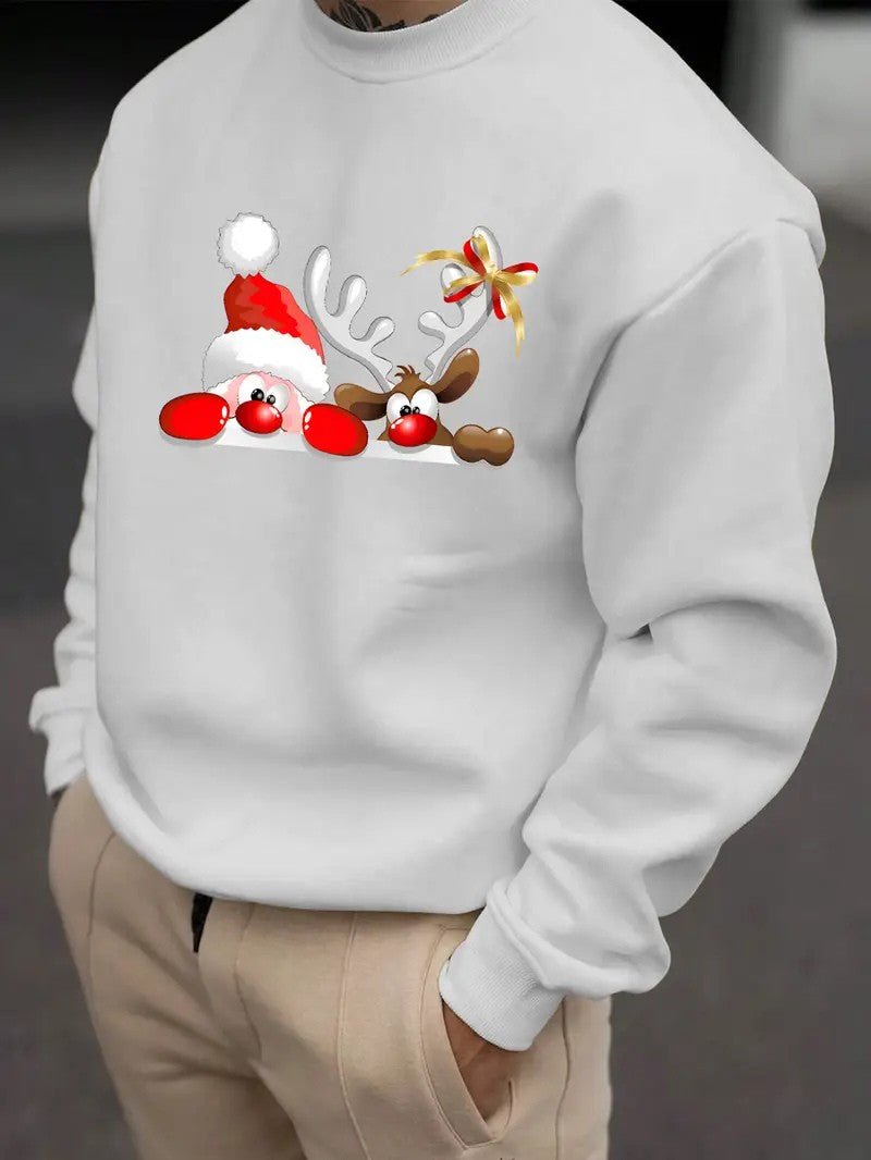 Men’s Santa & Fawn Print Sweater - Mens Christmas Jumpers - Wild Eye Vision