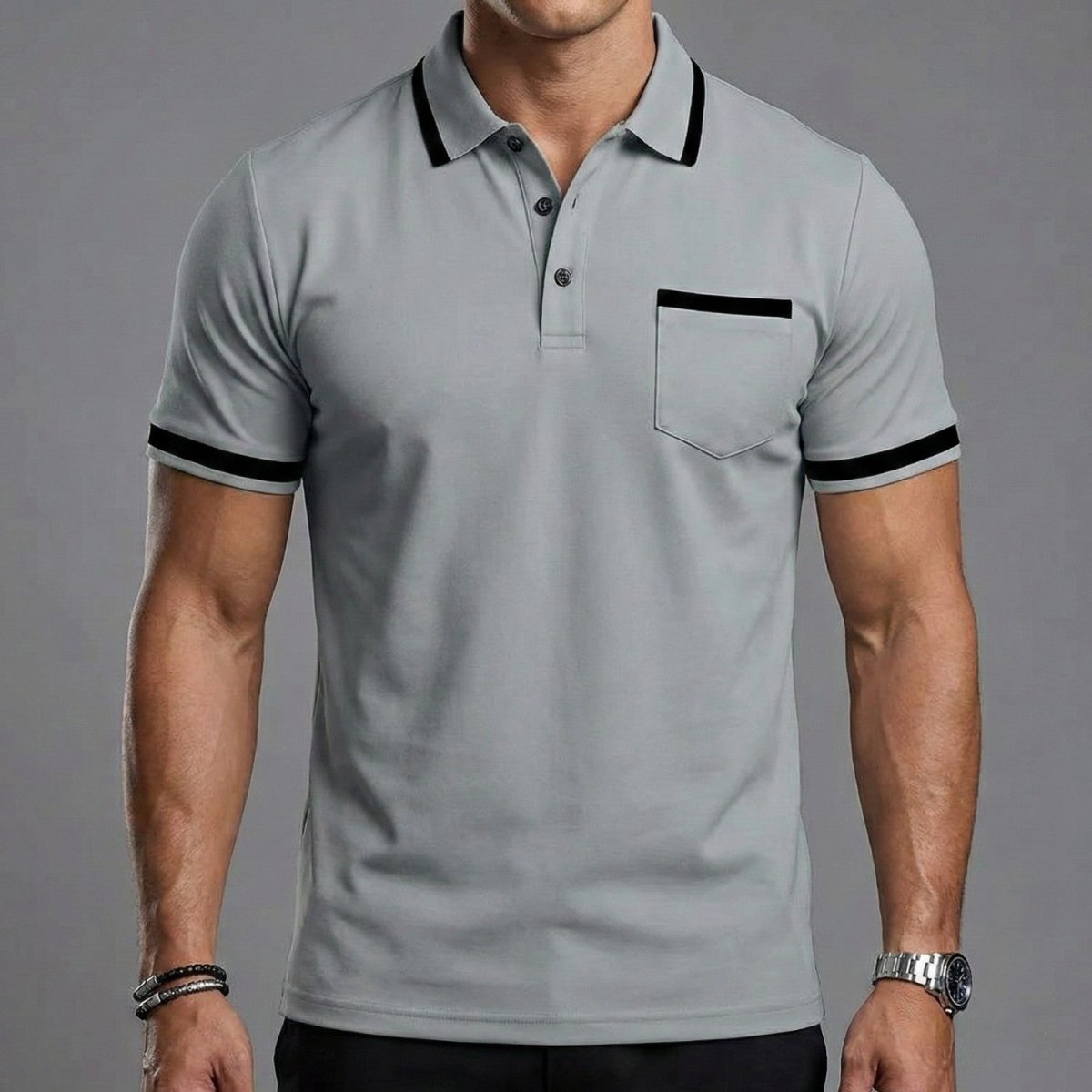 Men's Smart Contrast Trim Polo Shirt - Polo Shirts - Wild Eye Vision