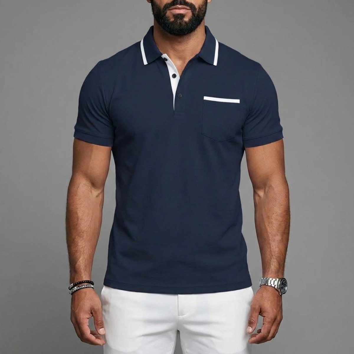 Men's Smart Contrast Trim Polo Shirt - Polo Shirts - Wild Eye Vision