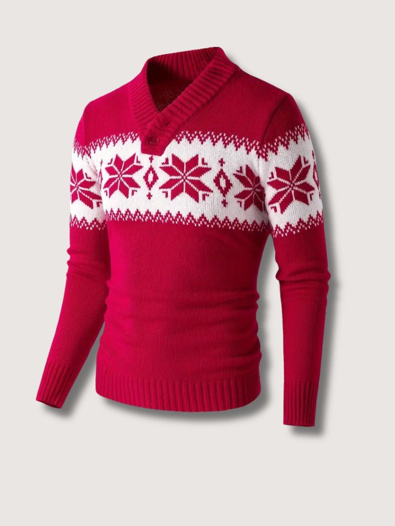 Men’s Snowflake Christmas Knit Sweater - Mens Christmas Jumpers - Wild Eye Vision