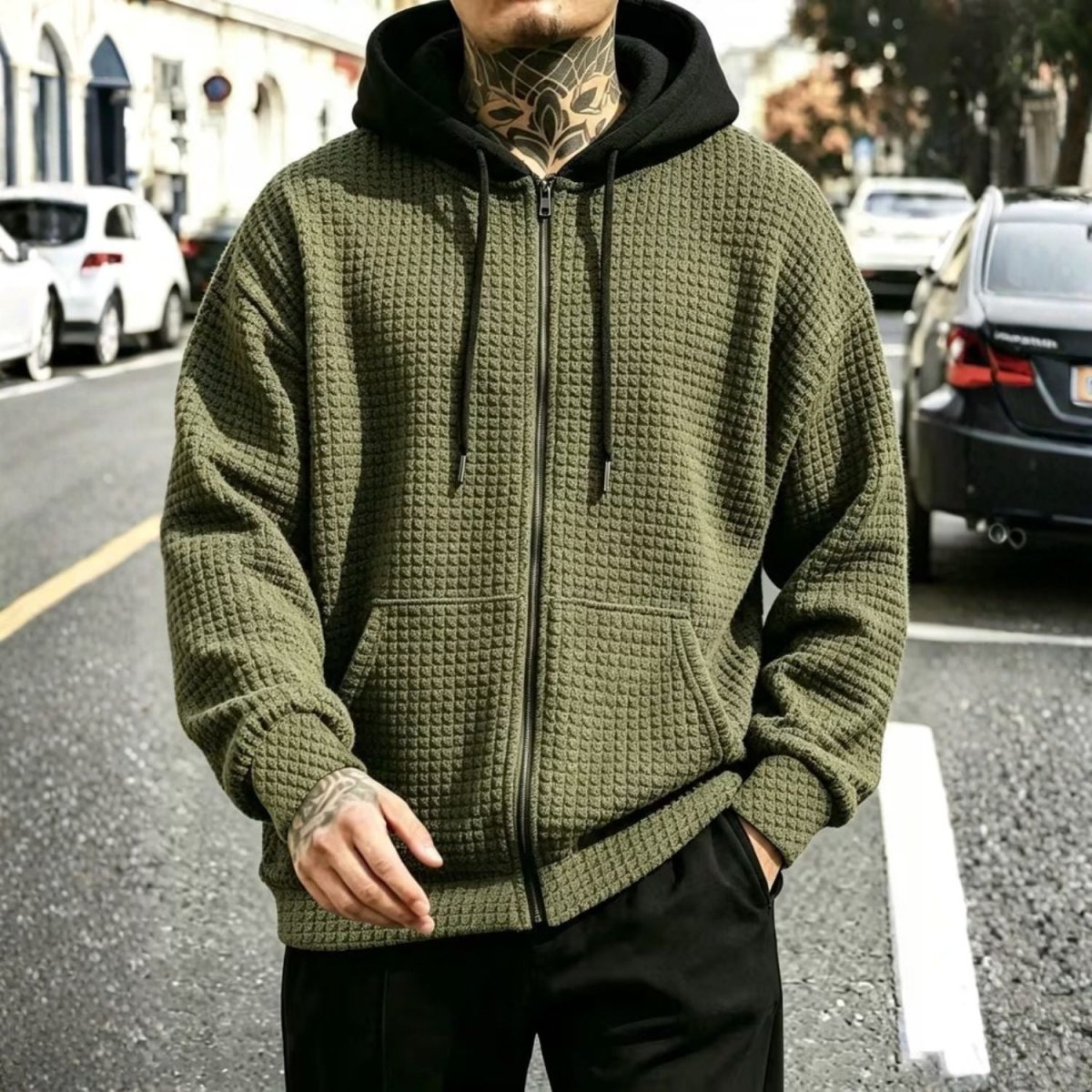 Men’s Textured Hooded Jacket - Hooded Jacket - Wild Eye Vision