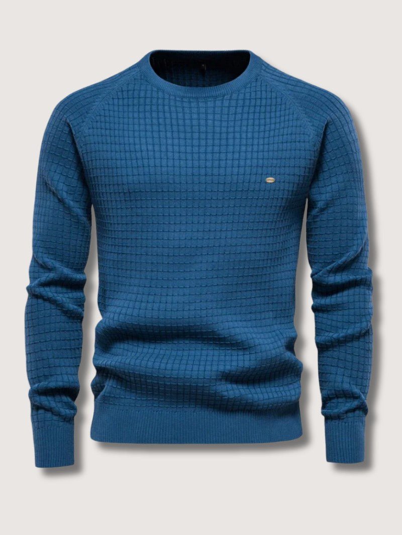Men’s Textured Knit Crew Neck Jumper - Men Knitted Jumper - Wild Eye Vision