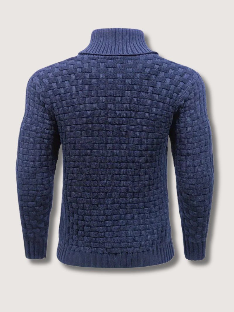 Men’s Textured Knit Shawl Collar Jumper - Men Knitted Jumper - Wild Eye Vision