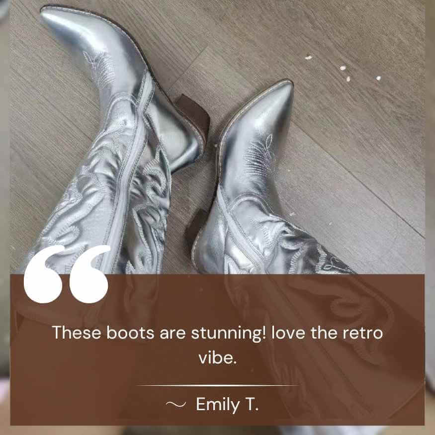 Mid - Calf Retro Cowgirl Boots - Cowgirl Boots - Wild Eye Vision