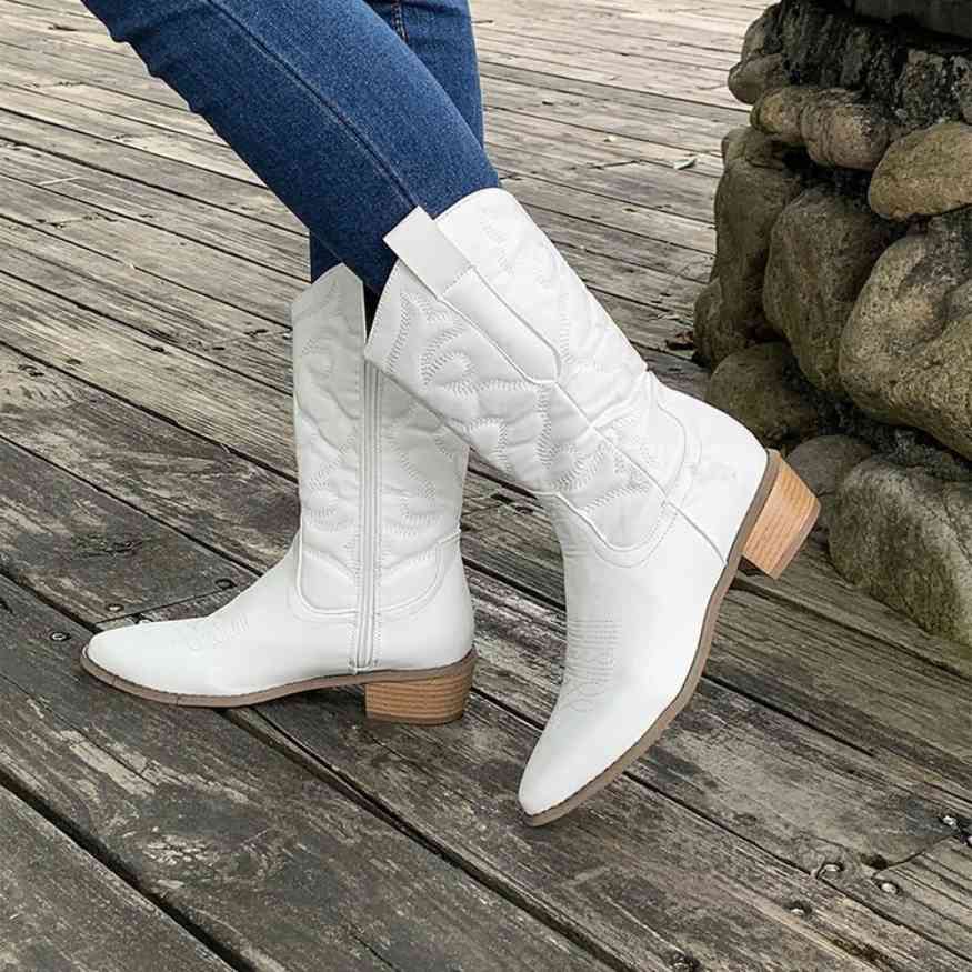 Mid - Calf Retro Cowgirl Boots - Cowgirl Boots - Wild Eye Vision
