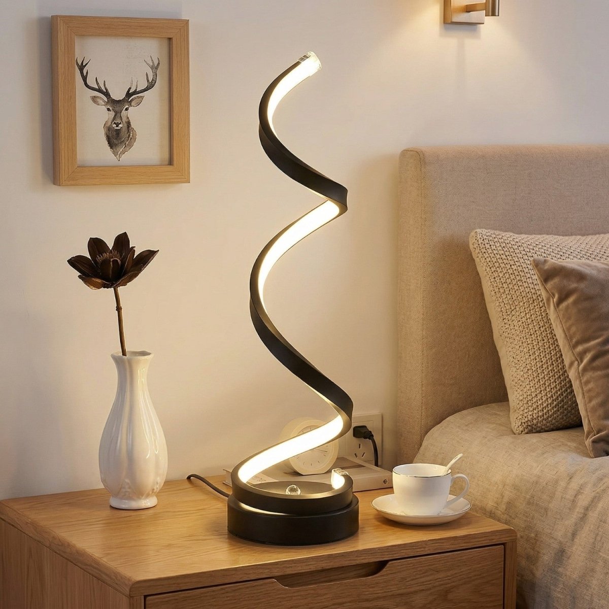 Modern Spiral LED Table Lamp - Bedside Lamp - Wild Eye Vision