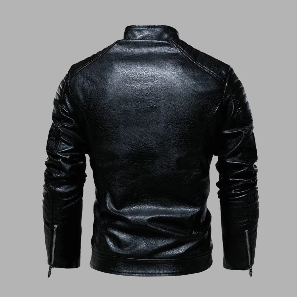 Padded Zip - Up Leather Jacket - Men's Leather Jacket - Wild Eye Vision