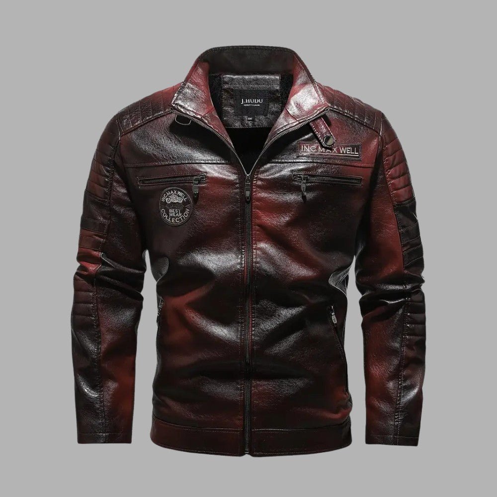 Padded Zip - Up Leather Jacket - Men's Leather Jacket - Wild Eye Vision