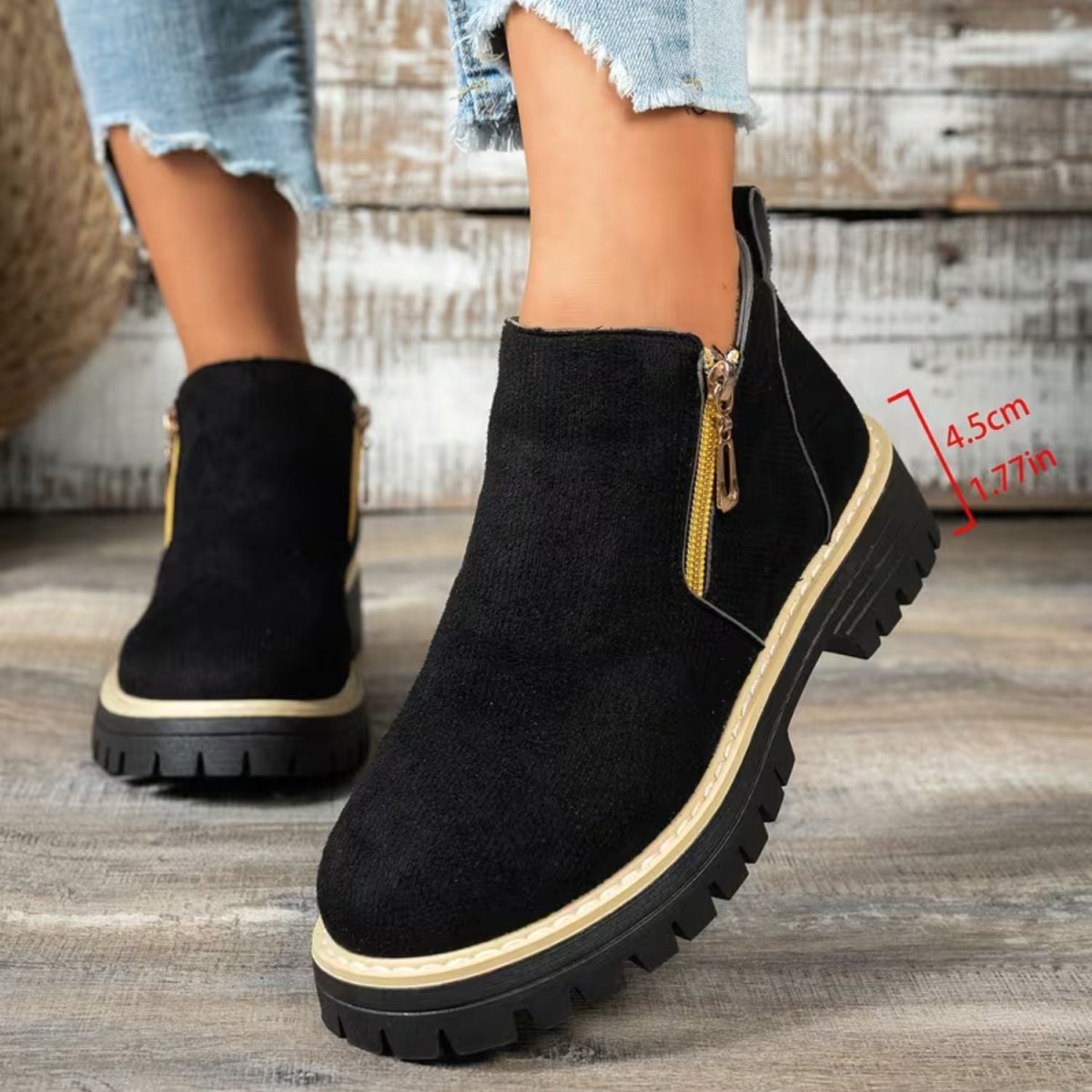 Platform Double Zip Ankle Boots - Women Ankle Boots - Wild Eye Vision