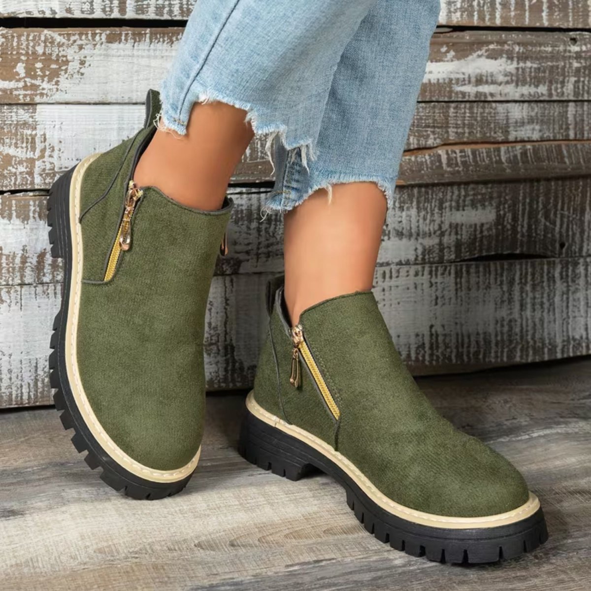 Platform Double Zip Ankle Boots - Women Ankle Boots - Wild Eye Vision