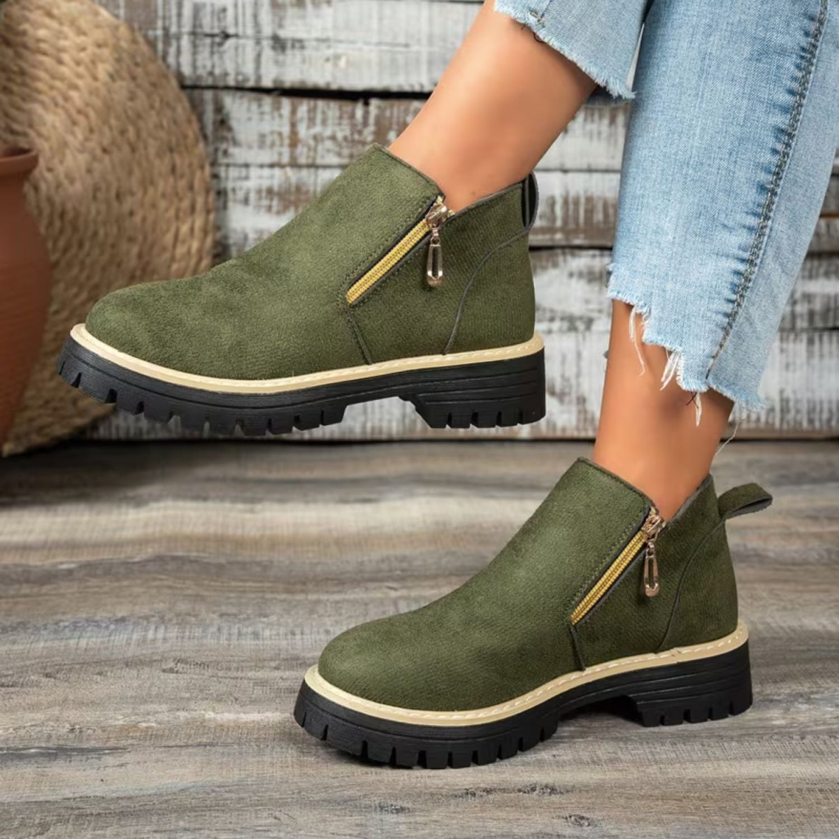 Platform Double Zip Ankle Boots - Women Ankle Boots - Wild Eye Vision