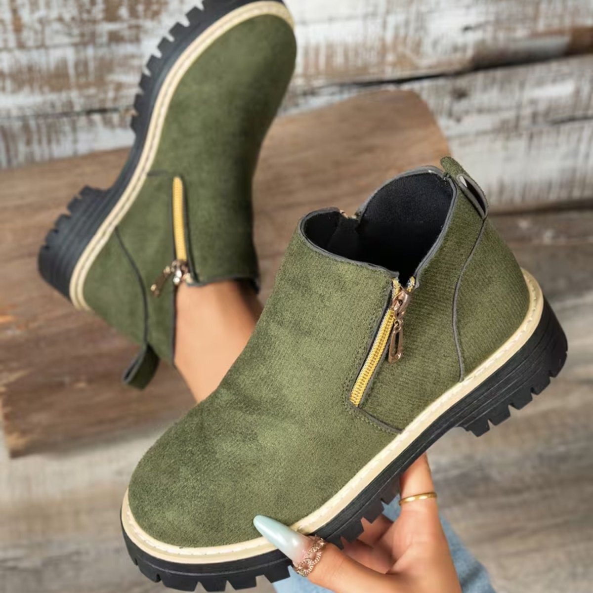 Platform Double Zip Ankle Boots - Women Ankle Boots - Wild Eye Vision