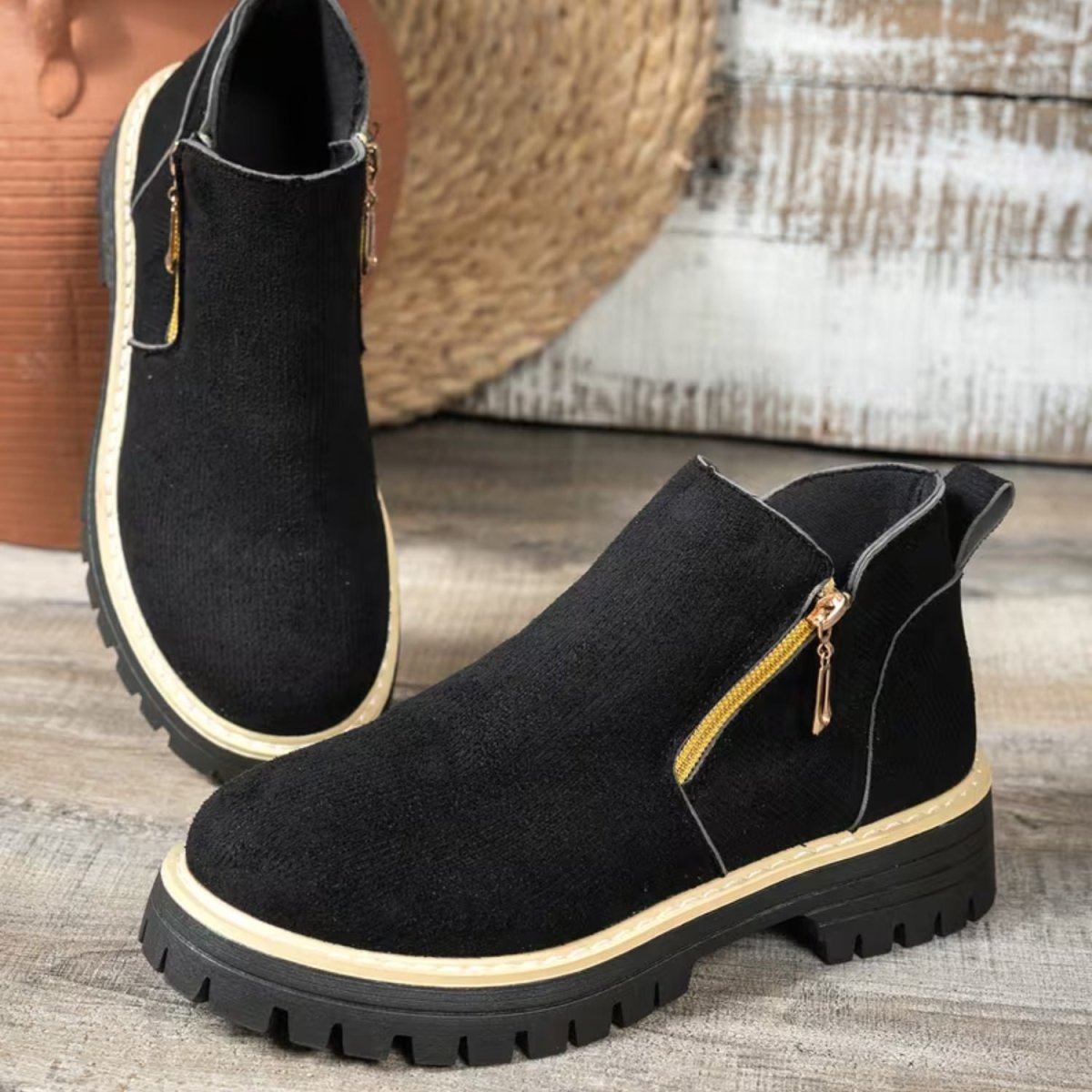 Platform Double Zip Ankle Boots - Women Ankle Boots - Wild Eye Vision
