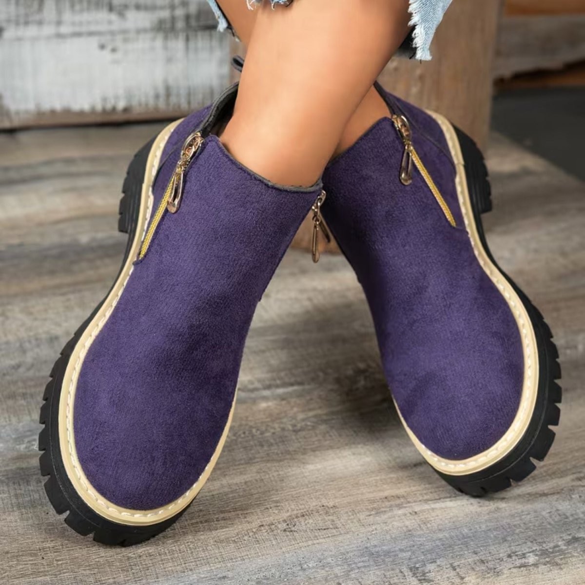 Platform Double Zip Ankle Boots - Women Ankle Boots - Wild Eye Vision
