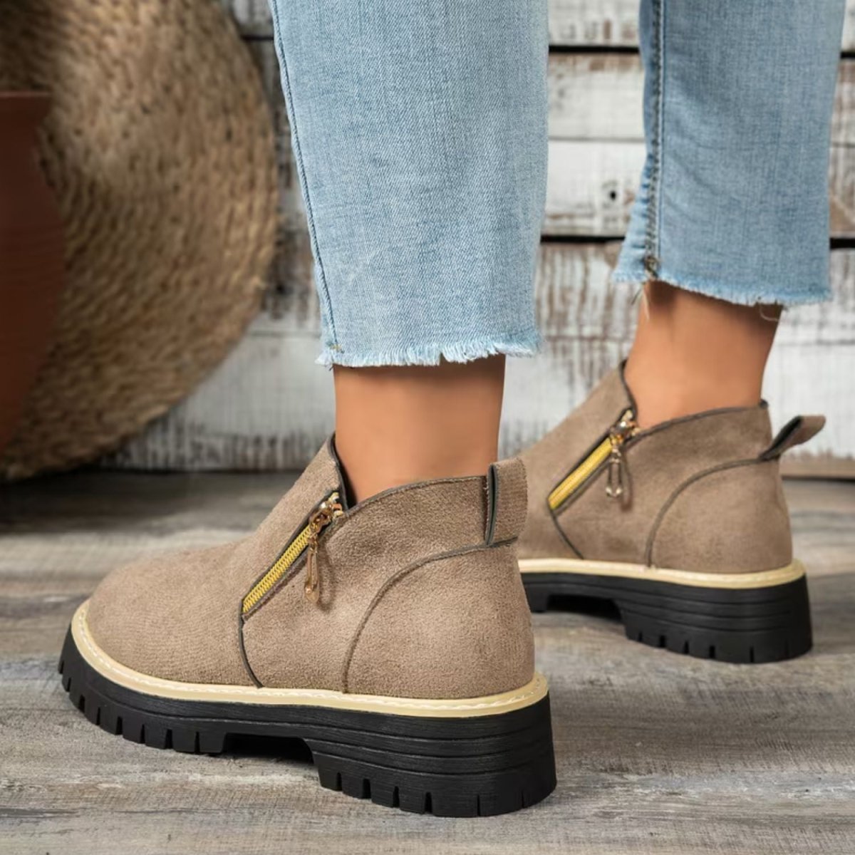 Platform Double Zip Ankle Boots - Women Ankle Boots - Wild Eye Vision