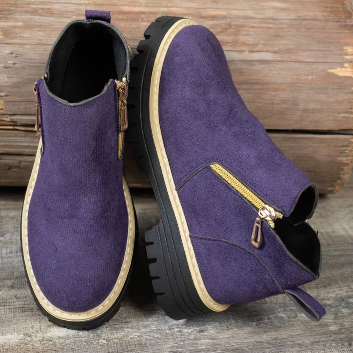 Platform Double Zip Ankle Boots - Women Ankle Boots - Wild Eye Vision