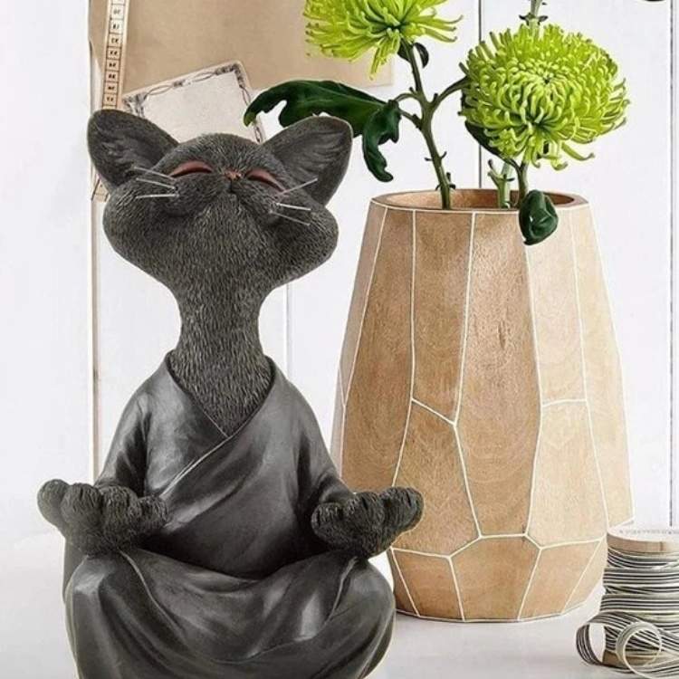 Playful Cat Yoga Decor - Cat Statue - Wild Eye Vision