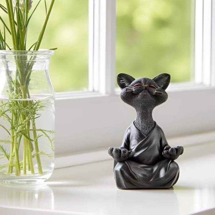 Playful Cat Yoga Decor - Cat Statue - Wild Eye Vision