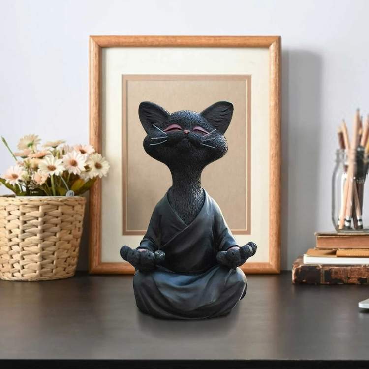 Playful Cat Yoga Decor - Cat Statue - Wild Eye Vision