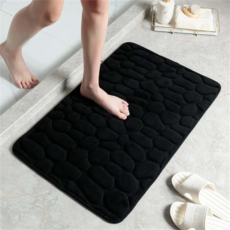 PlushPebble Cobblestone Bathroom Mat - Bathroom Mat - Wild Eye Vision
