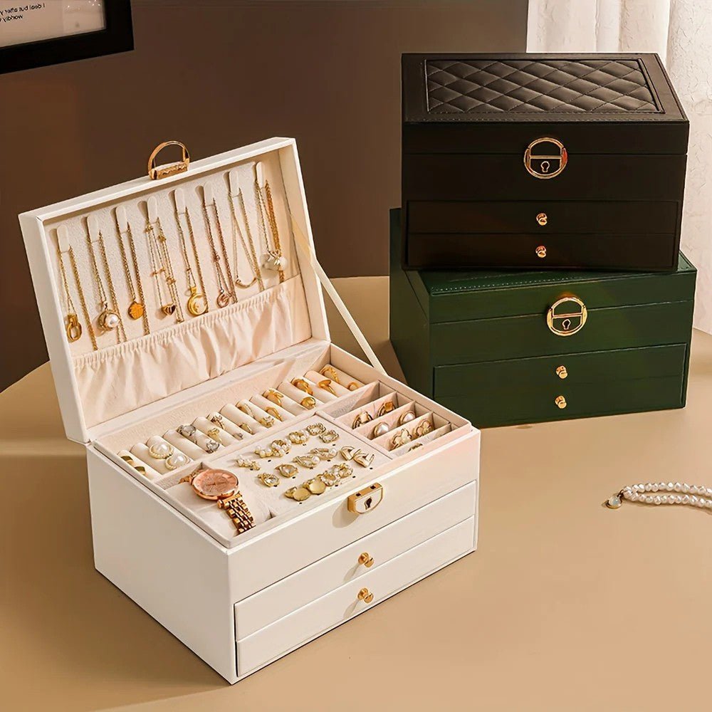 Premium Leather Jewelry Storage Organizer - Jewelry Box - Wild Eye Vision