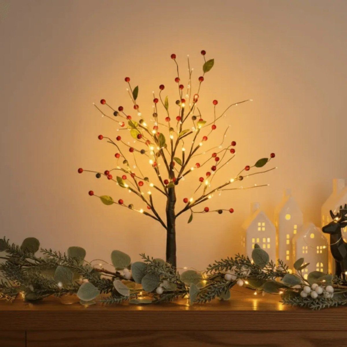 Red Berry Light Tree Decor - Table Lamp - Wild Eye Vision