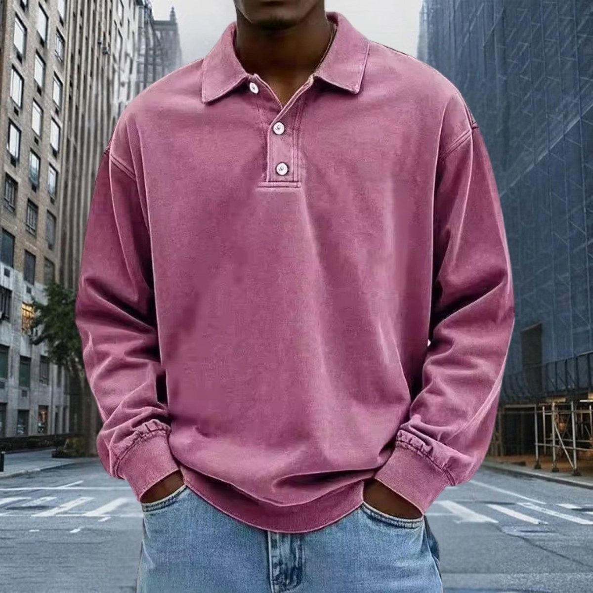 Relaxed Long Sleeve Polo Shirt - Polo Shirts - Wild Eye Vision