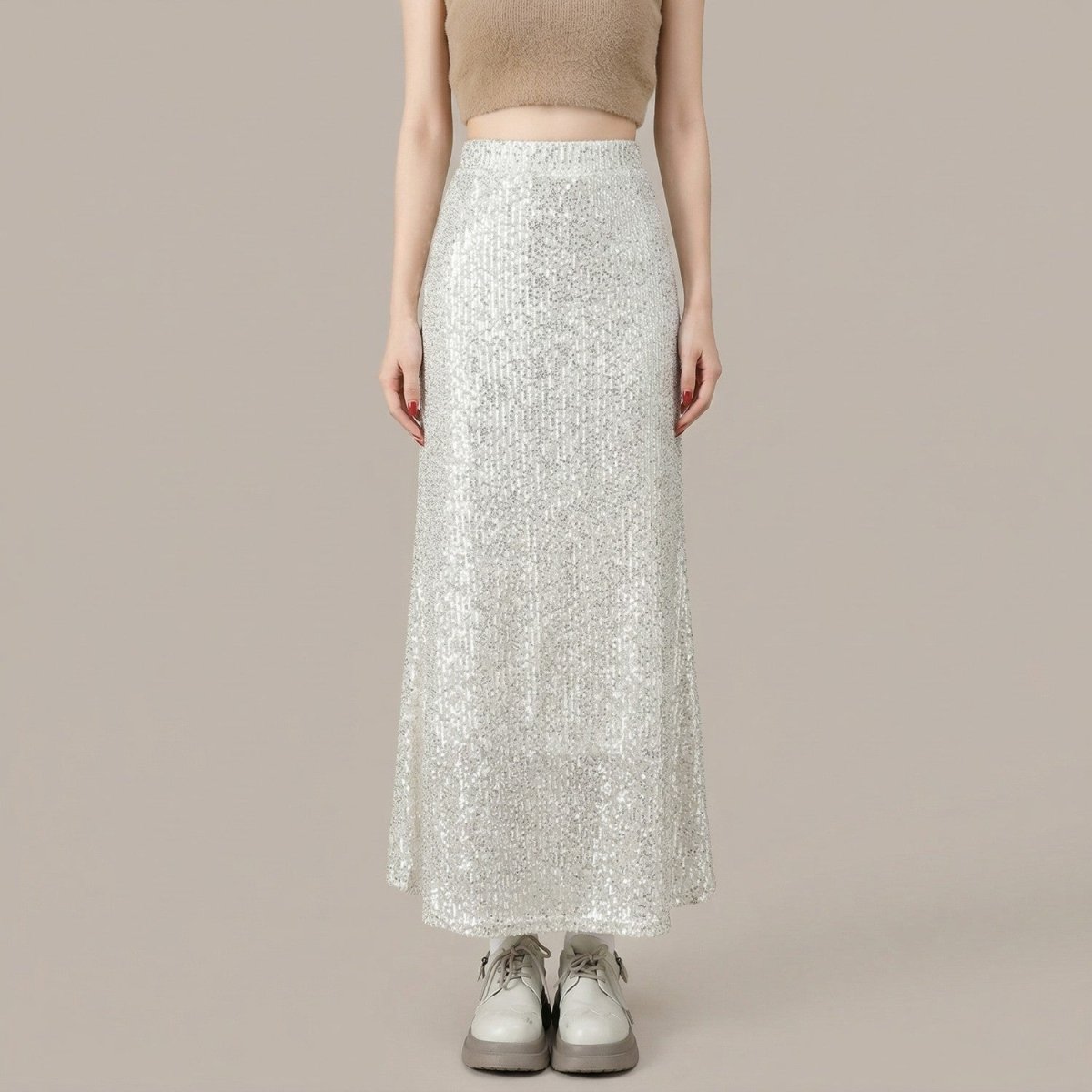 Sequin Elastic Waist Maxi Skirt - Skirt - Wild Eye Vision